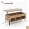 Costway Lift Top Coffee Table with Storage Compartment & 3 Open Cubbies for Living Room